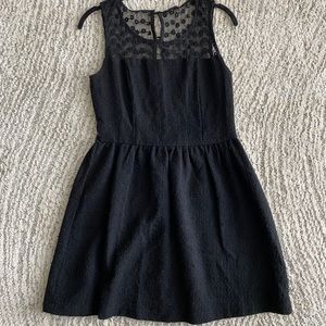 Black dress with open lace back with buttons